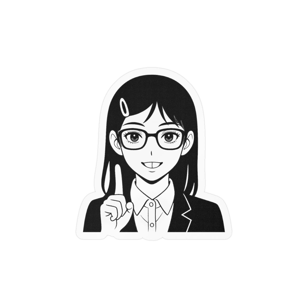 Nerd Asa Sticker | Cute Geek Vinyl Decal - alternate angle 2, merchandise