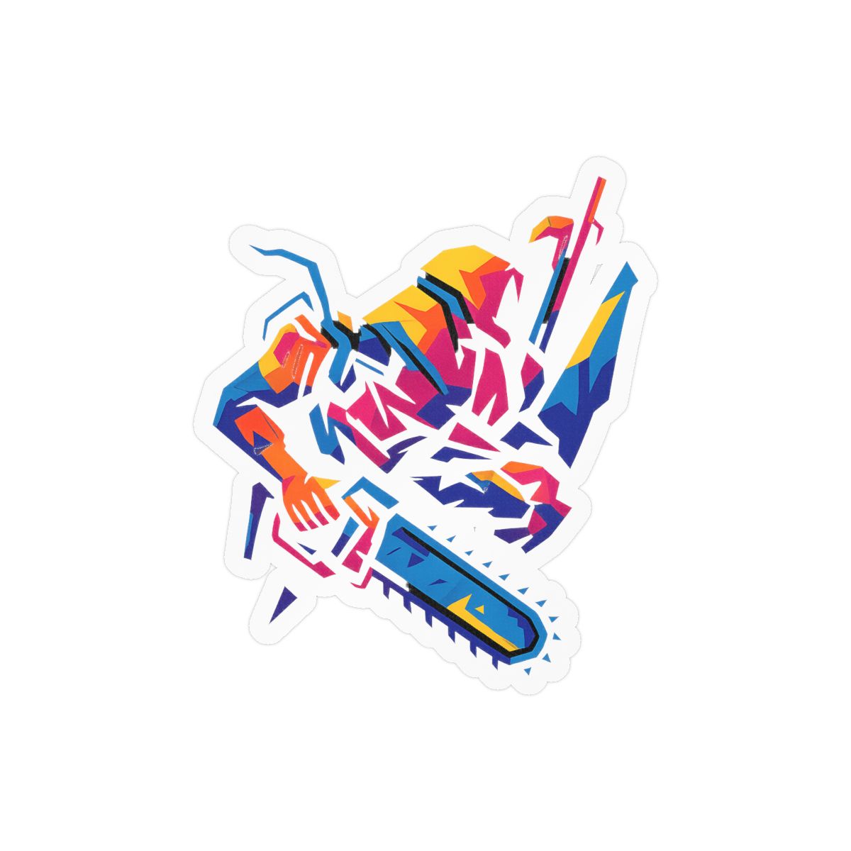 Denji Pop Art Sticker | Bold Chainsaw Man Vinyl Decal - alternate angle 2, merchandise