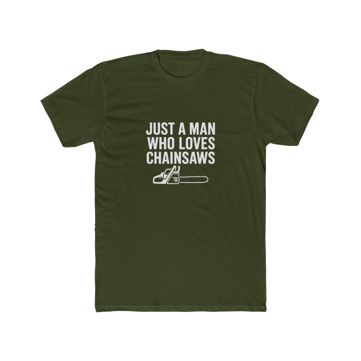 NewMen's Moisture Wicking Performance T-Shirt Just a Man Who Loves Chainsaws - alternate angle 2, merchandise