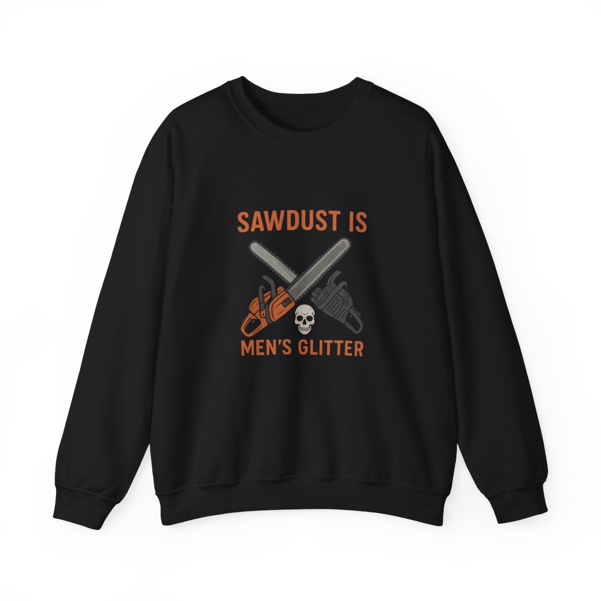 Sustainable Stanley/Stella Radder Oversized Organic Sweatshirt Sawdust Is Glitter: Chainsaw Humor & Skull - alternate angle 3, merchandise