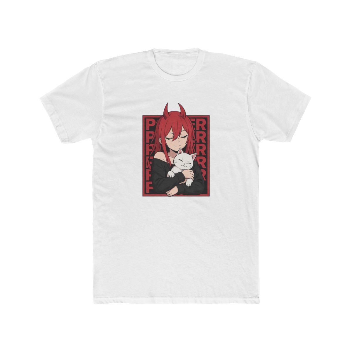 Horned Demoness Power Cat | Anime Waifu Tee, Otaku Shirt, Fan Gift - alternate angle 3, merchandise