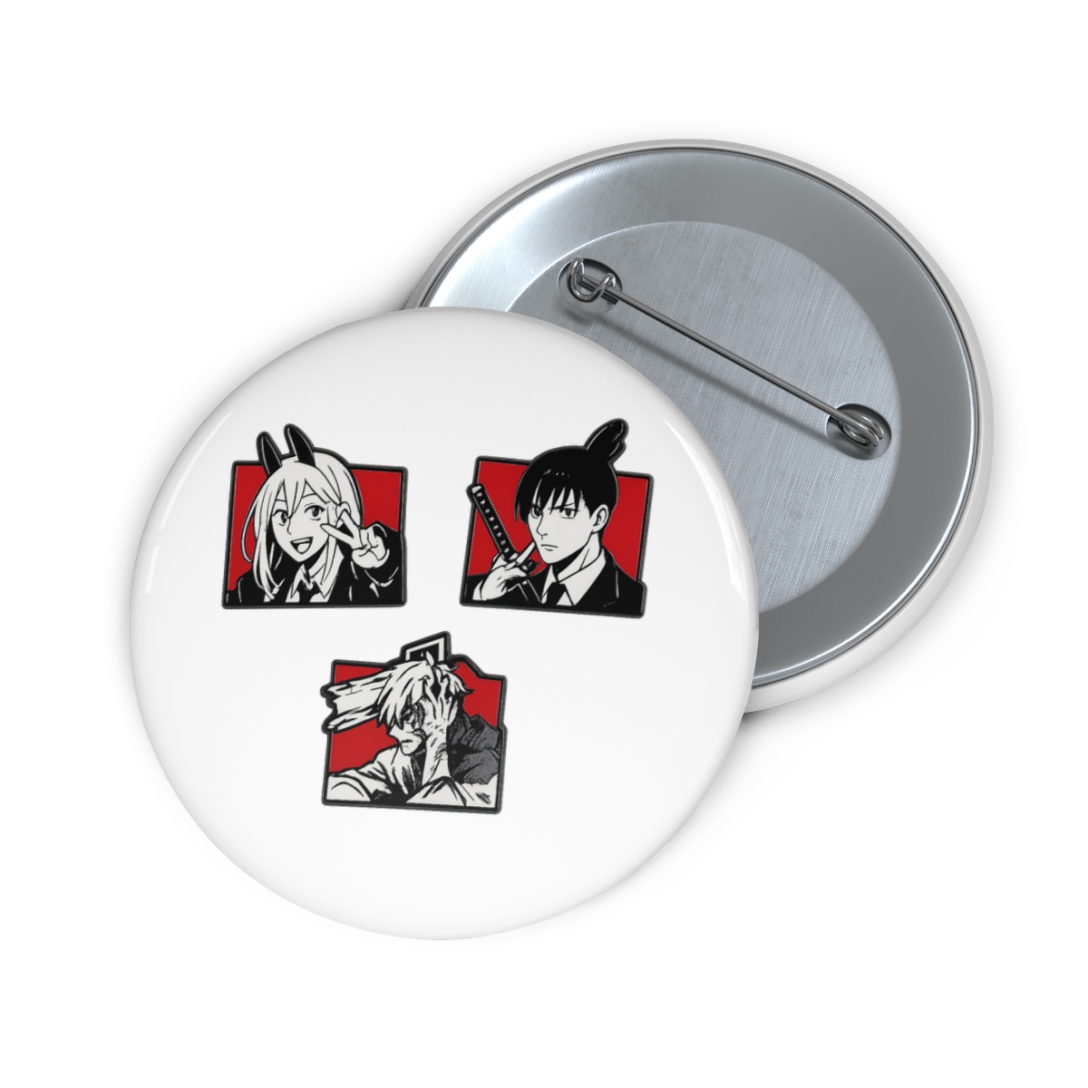 Aki Denji Devil Duo | Chainsaw Man Pins, Enamel Brooch, Anime Fan Badge - alternate angle 1, merchandise