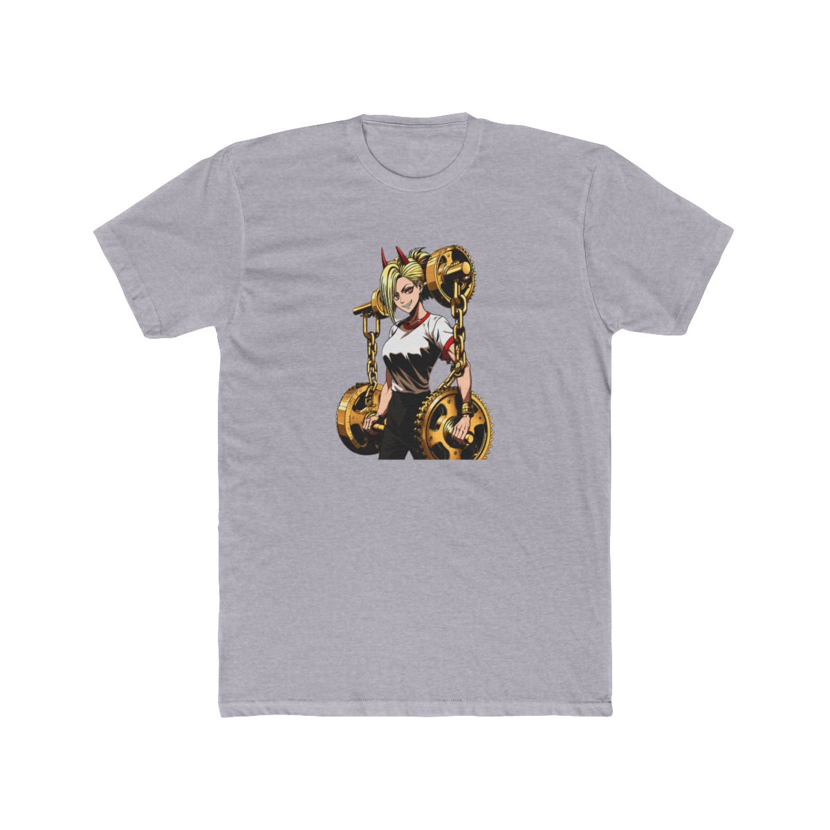Powerlifting Power Chainsaw Man Fan Art T Shirt - alternate angle 5, merchandise