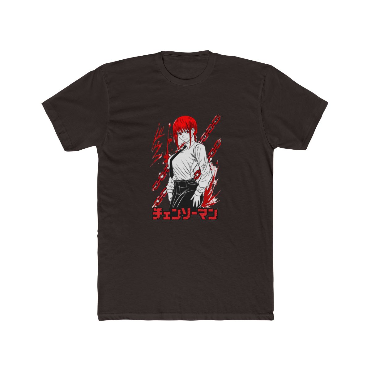 Makima Chainsaw Man Red Chains Border Art T Shirt - alternate angle 2, merchandise
