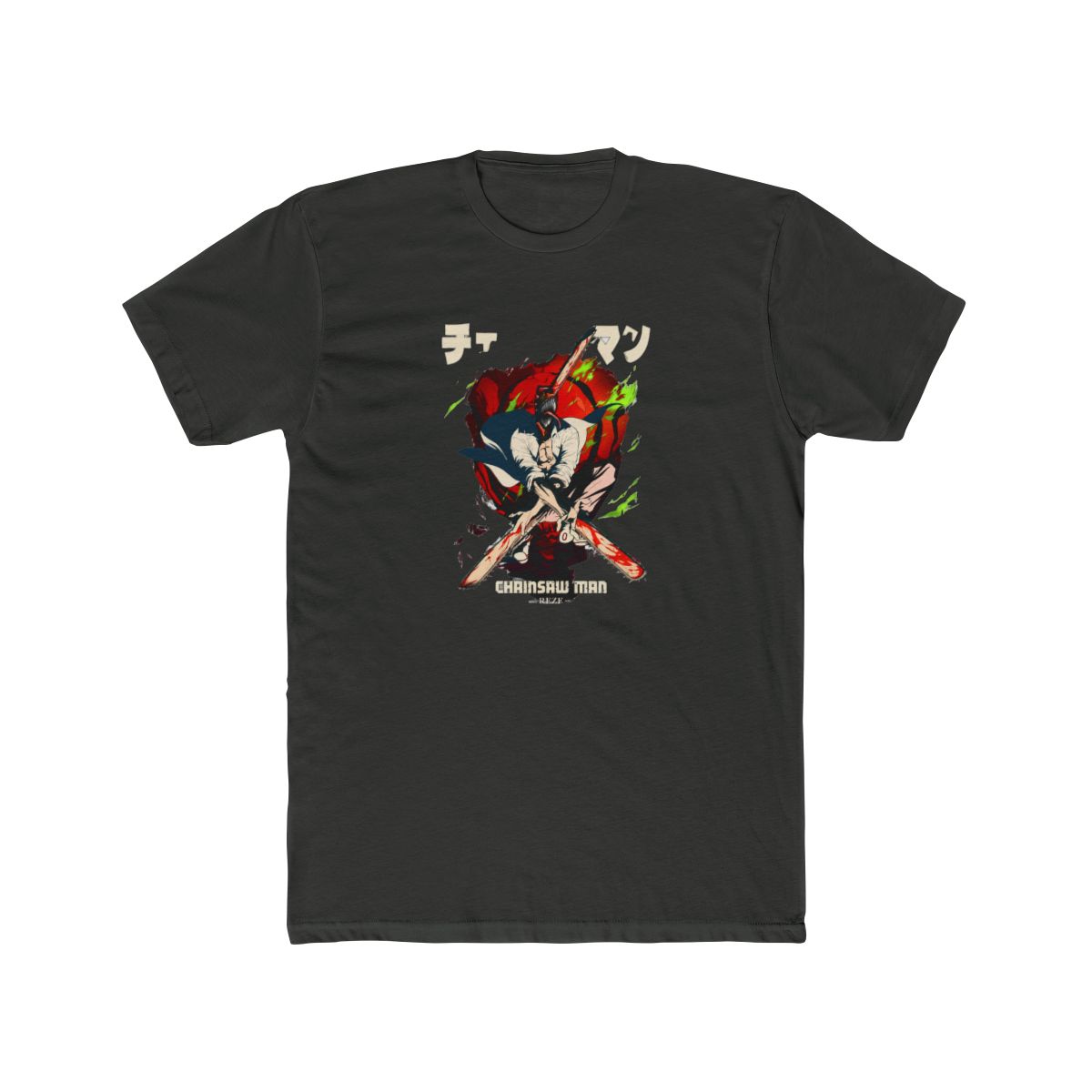 Chainsaw Man Reze Cover Short Sleeve T Shirt - Black - alternate angle 2, merchandise