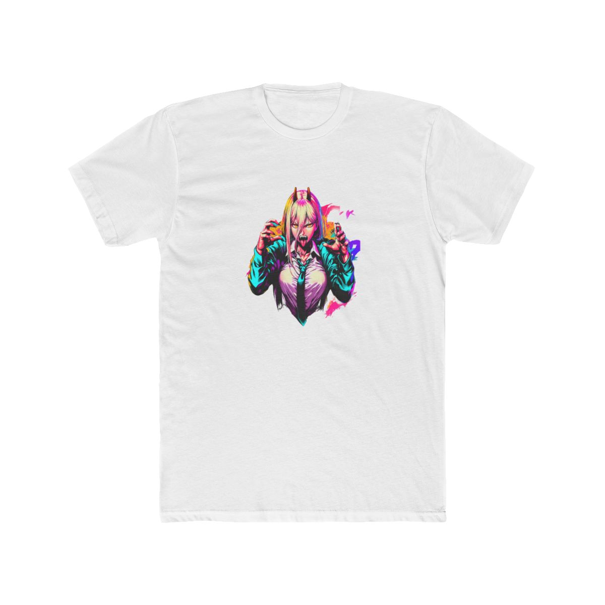 Power Chainsaw Man Vibrant Pop Art T Shirt - alternate angle 2, merchandise