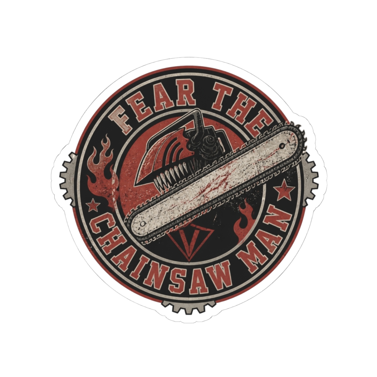 Chainsaw Man "Fear the Chainsaw Man" Sticker - alternate angle 3, merchandise