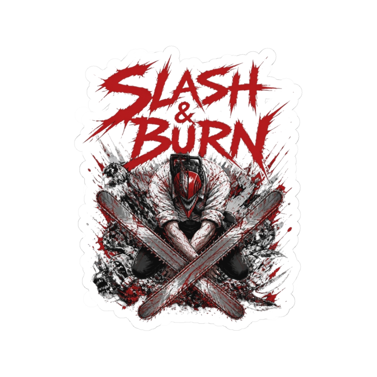 Chainsaw Man "Slash & Burn" Sticker - alternate angle 3, merchandise
